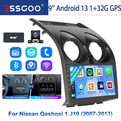 Android 14 Autoradio Für Nissan Qashqai 1 J10 2007-2013 GPS Nav DAB KAM WIFI 32G - Bild 1 von 4