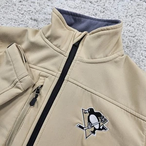 NHL Pittsburgh Penguins Mens Jacket Full Zip Fleece Embroidered Spellout Small - Picture 1 of 17