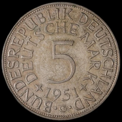 Germany - 5 Mark - 1951 G - KM#112 - J - Item #2 - Image 1 of 3