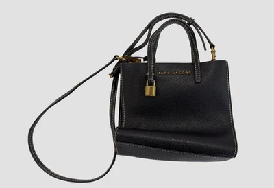 Mini Bolso Bandolera Marc Jacobs Cuero Guijarro Negro Tono Dorado Llave de Bloqueo Foto 1 de 4