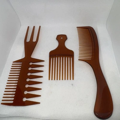 Pentes de cabelo vintage para celulóide, lote de 3 - Imagem 1 de 4