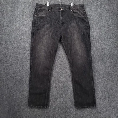 PD&C Paper Denim & Cloth Jeans Mens 38x30 Gray Slim Fit Straight Leg Dark Wash - Image 1 of 4