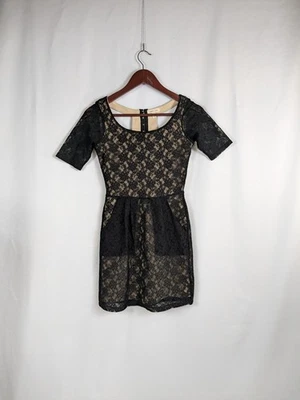 Vestido Corto Silence + Noise Bodycon Encaje Gótico Oscuro Negro Mini Capricho A065 Foto 1 de 4