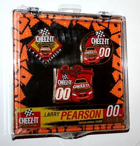 Cheese-It Larry Pearson Racing Car 3 Pin Set Nascar Team Sealed LE Cheez-it  - Picture 1 of 2