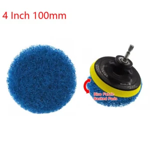 4 Inch 100mm Blue Round Flocking Scouring Pad Nylon Fiber Abrasive Sanding Discs - Picture 1 of 8