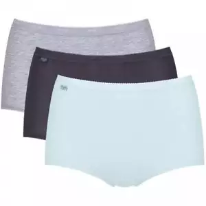 Sloggi Basic 3 Pack Maxi Brief, Grey / Ink Grey / Sky - Picture 1 of 4