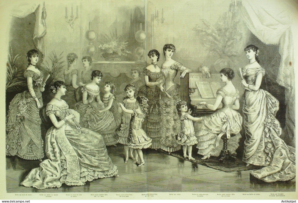 Gravure de mode La Mode illustrée (Maison Coussinet) - Photo 1/1