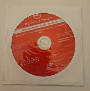 Brand New Dell Windows 8.1 Recovery Media 64-Bit OS DVD 0RGH4G RGH4G - Picture 1 of 2