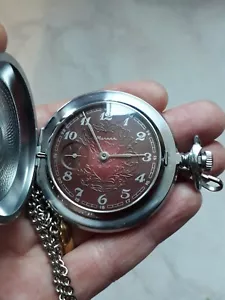 Vintage MOLNIJA 3602 Firebird Pocket Watch USSR Russia Soviet CCCp - Picture 1 of 14
