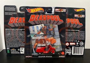 2021 Hot Wheels Premium Real Riders - Deadpool 30th Anniv - Deadpool Scooter - Picture 1 of 10