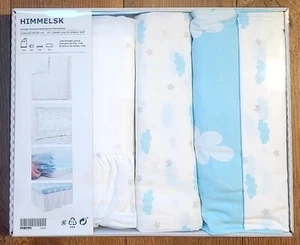 IKEA HIMMELSK 4-piece Bed Set for Crib, White Turquoise 28" x 52" Turkish Cotton - Picture 1 of 3