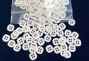 (300)- 3/8”-SQUARE WHITE-BUTTONS~Sewing~Button Lovers-Jewelry - Picture 1 of 2