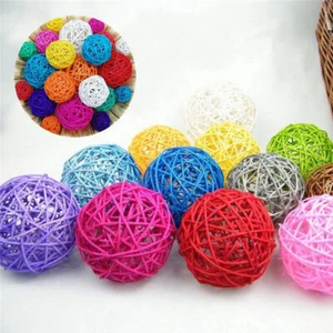 Pet Bird Claw Cage Parakeet Chew Toys Parrot Colorful Swing Ball 5X Rattan MYHR2 - Picture 1 of 6