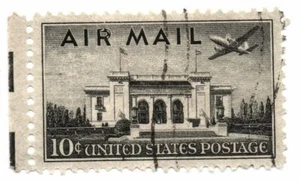 US Stamp Scott C34 Air Mail Pan-American Building Used 10c 1947 (a7) - Picture 1 of 2