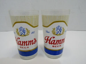 New Old Stock Vintage 1970’s Hamm’s Beer Glass Brewery MAN CAVE BAR WARE - Picture 1 of 3