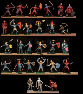 Starlux Knights - Set of 27 Knights in 27 poses - 60mm Painted - colors vary - Picture 1 of 1