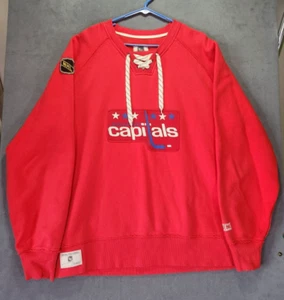 Vintage Washington Capitals Mens Sweater Red XL Pach Stich Embroidered NHL Logo - Picture 1 of 10