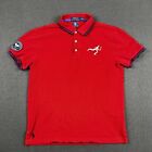 Polo Ralph Lauren Polo Shirt Mens Medium Wimbledon Collection Red Tennis Shrunk