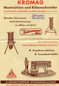 Kromag - Mastmühlen / Rübenschneider  - Werbe - Prospekt  > aus den 50er Jahren. - Bild 1 von 2