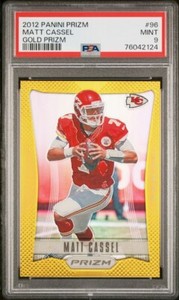 Matt Cassel 2012 Panini Prizm #96 Gold Prizms /10 PSA 9 Mint Kansas City Chiefs