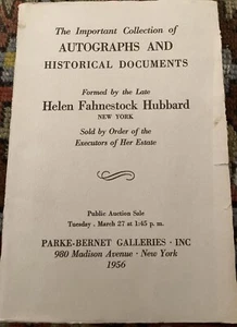 Rare AutographsDocuments Presidents Napoleon EtAl. 1956 Parke-Bernet With Prices - Picture 1 of 7