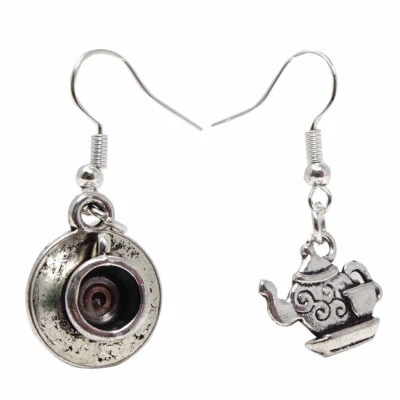 1 paio orecchini TEIERA TAZZA tè orecchino monachella metallo bigiotteria donna - Immagine 1 di 4