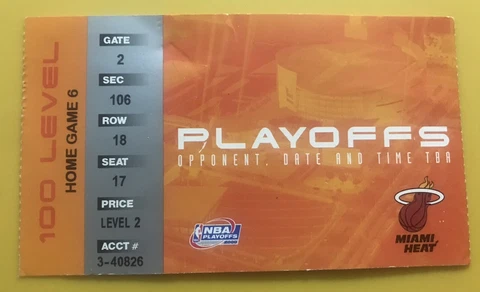 2000 NBA Playoff Ticket Miami Heat vs Detroit Pistons Home Game 6 Cover