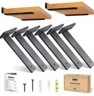 Orbeto Heavy Duty Floating Shelf Bracket (6 Inch-6 Pack) with (1/4”-Thick) Metal