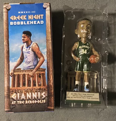 GIANNIS ANTETOKOUNMPO 12/7/22 GREEK NIGHT LTD 500 BOBBLEHEADS MILWAUKEE BUCKS Cover