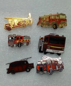 Fire truck/ Engine Pin Badges. Joblot. Vintage Emergency Vehicles      Y179e - Picture 1 of 2