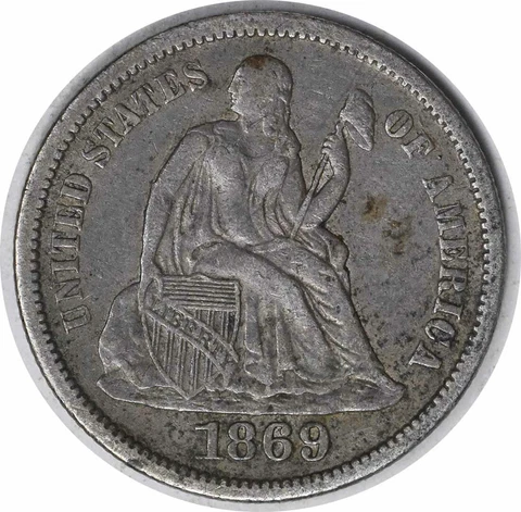 1869-S Liberty Seated Silver Dime EF Uncertified #200 Cover
