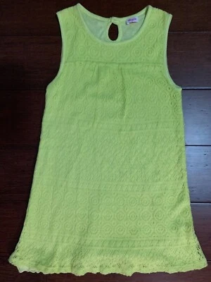 Vestido Boutique Niñas Ella Moss Talla 6X Verde Lima Crochet Hecho en EE. UU.  Foto 1 de 4