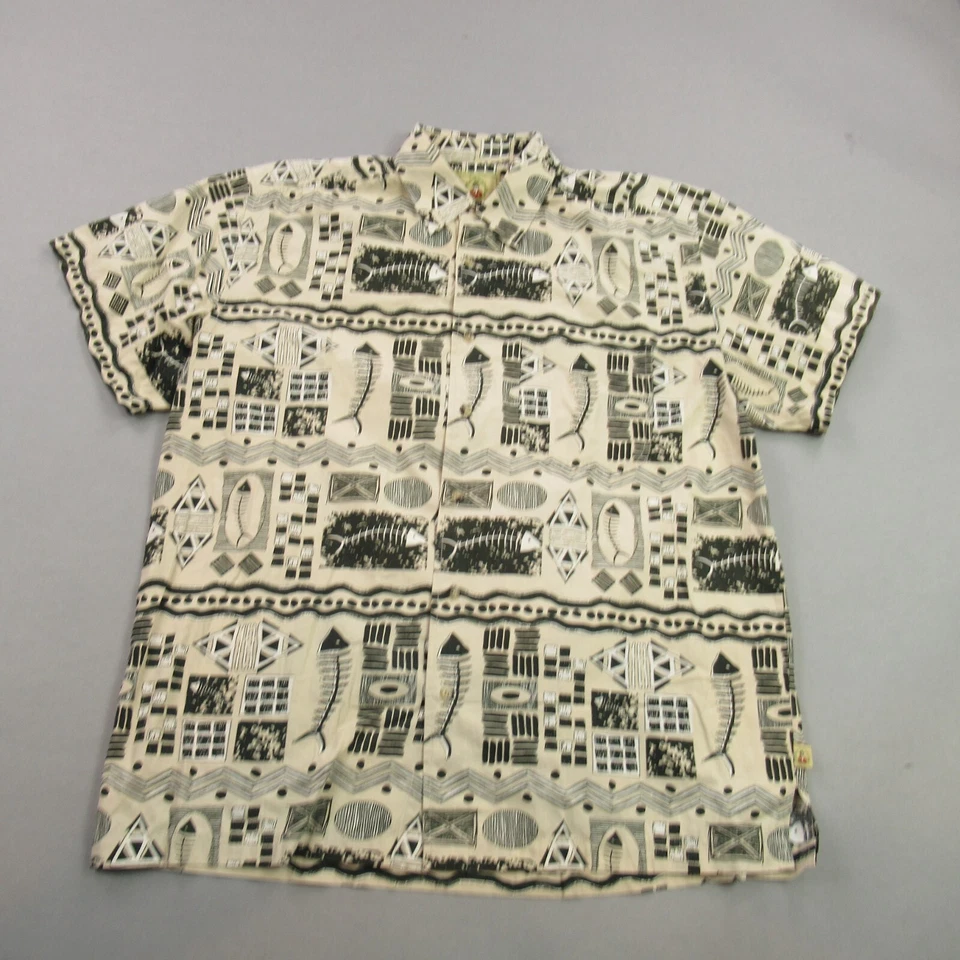 Joe Marlin Shirt Mens Medium Short Sleeve Button Front Hawaiian Fish Beach - Image 1 of 4