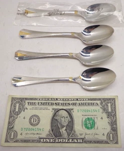 NEW 4pc Christofle France ATLANTIDE Teaspoons Tea Coffee Dessert Spoons 5 7/8" - Picture 1 of 4
