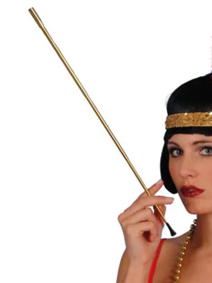 Roaring 20s Flapper Girl Gold Plated Extendable Cigarette Holder Accessory