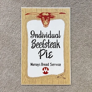 Vintage Murray’s Bread Service Individual Beefsteak Pie Cardboard Sign 22 x 14” - Picture 1 of 12