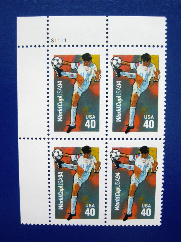 Sc # 2835 ~ PL # BLK ~ 40 ct 1994 WORLD CUP SOCCER - Image 1 of 1