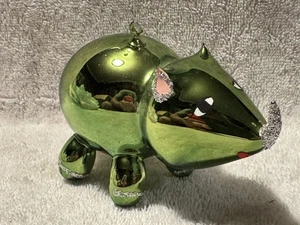 Vintage de Carlini mundgeblasenes Glas grünes Nashorn 4,5" Weihnachtsschmuck Italien wie abgebildet... - Bild 1 von 7