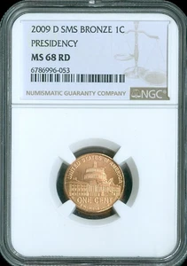 2009 D LINCOLN PRESIDENCY CENT NGC MS68 RD SMS PQ - Picture 1 of 2
