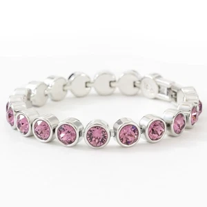 Touchstone Crystal by Swarovski IRIS Ice Bracelet Rhodium Plated 7 1/4" - Picture 1 of 3