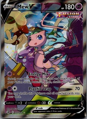 Mew V (Alternate Full Art) Ultra Rare SWSH08: Fusion Strike 251/264 NM - Image 1 of 2