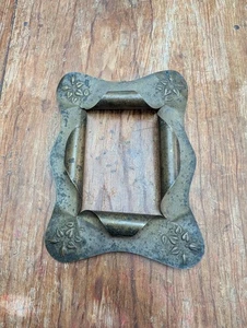 Antique Art Nouveau Brass Frame Original 1910s Curled Floral - Picture 1 of 9