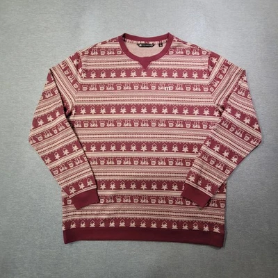 Travis Mathew Sweater Mens 2XL Red Striped Christmas Crew Neck Festive Logo - Image 1 of 4