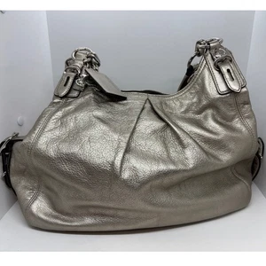 Vintage Leder Coach Madison Maggie Mia lässige Hobo Schultertasche 15742 silber  - Bild 1 von 13
