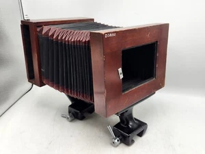 Macchina fotografica vintage ingrandimento a soffietto monorotaia formato sconosciuto - legno marrone/nero - Foto 1 di 12