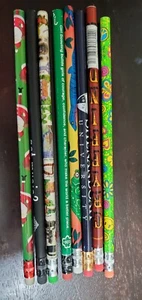 Vintage Lot 8 Pencils Unused Rock N Roll Girl Scout Gecko Taiwan Ireland Santa - Picture 1 of 6