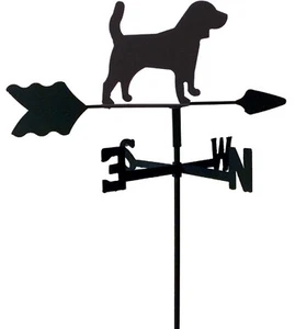 BEAGLE GARDEN STYLE WEATHERVANE BLACK WROUGHT IRON LOOK MADE IN USA TLS1061IN - Picture 1 of 2