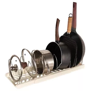 Expandable Pot And Pan Organizers Rack Stainless Steel Adjustable Dividers Pot L - Picture 1 of 6