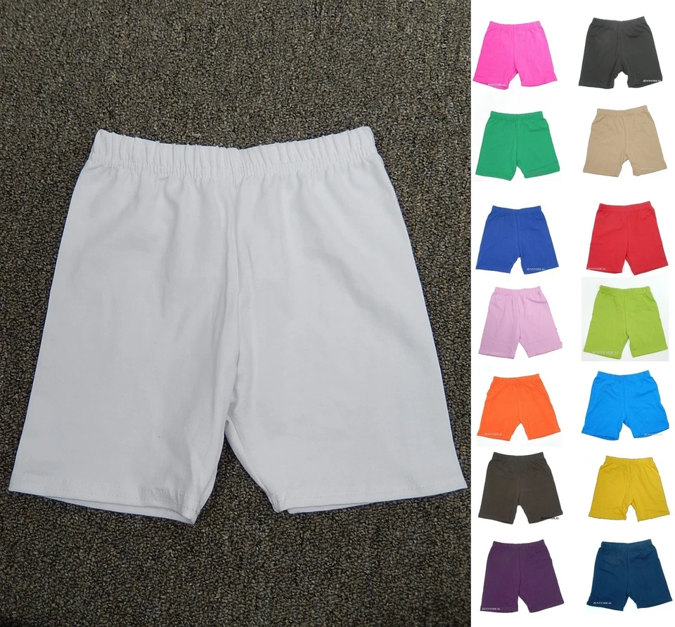HECHO EN EE. UU. NIÑOS NIÑAS ALGODÓN SPANDEX BICICLETA DEPORTES LEGGING PANTALONES CORTOS LIQUIDACIÓN 2-14 Foto 1 de 1
