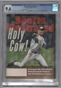 Derek Jeter 1st SPORTS ILLUSTRATED Cover FC 10/21/1996 Blank Label White CGC 9.6 - Picture 1 of 2